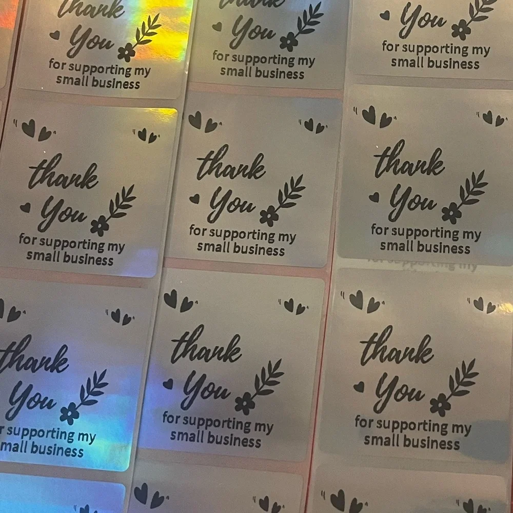 Holographic Thank You Sticker (50) 2” Stickers